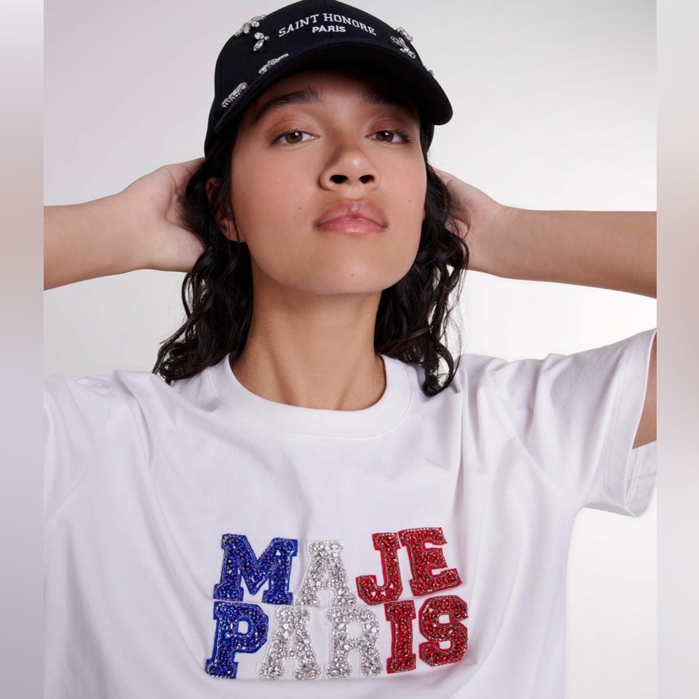 Maje Tamitrico Embellished Tshirt Size 3